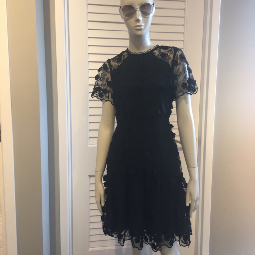 Black lace overlay dress